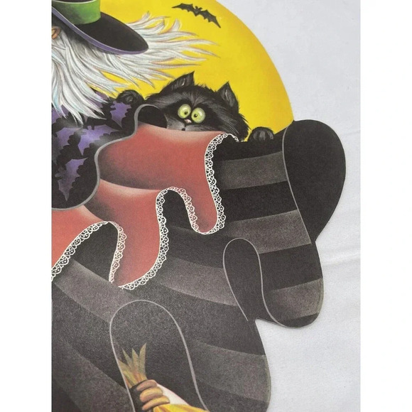NOS Vintage 1983 BEISTLE Halloween 2 Sided Witch On Broom Cutout Decoration 16" - Picture 15 of 16